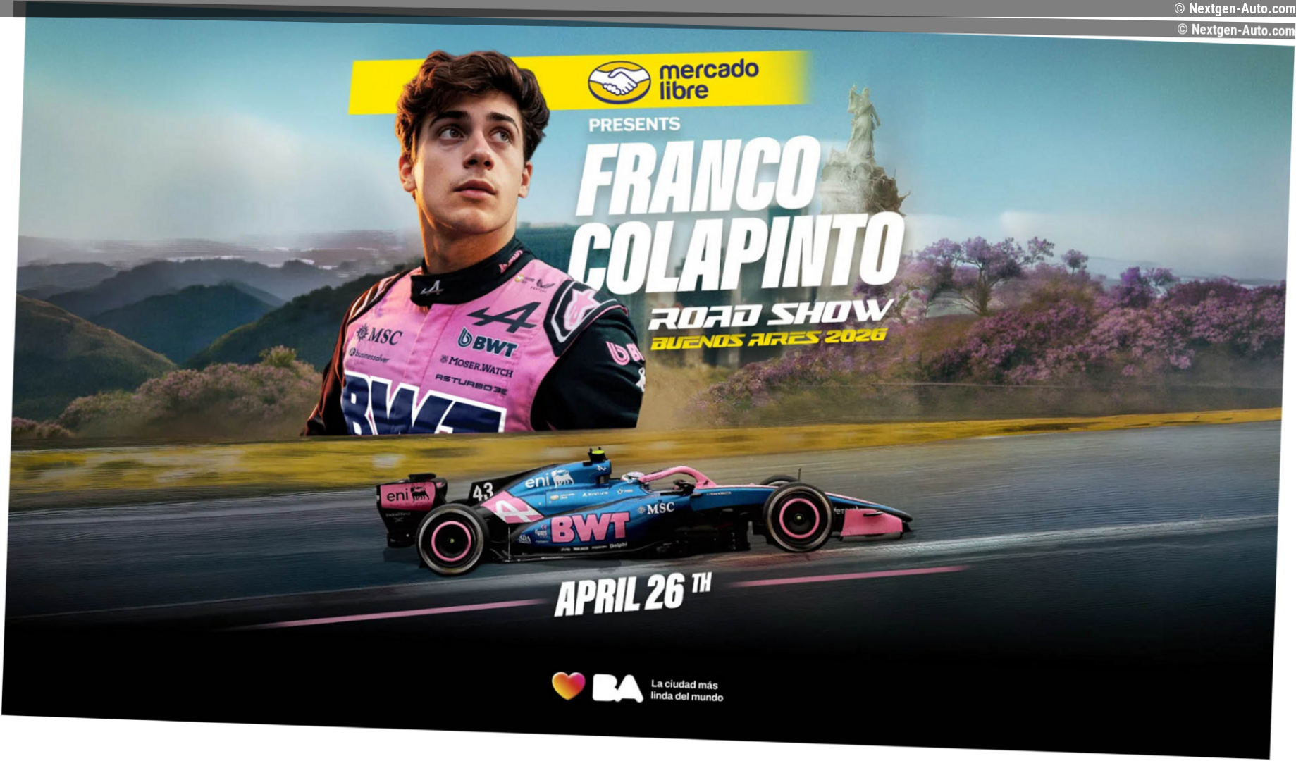 Alpine F1 annonce le 'Franco Colapinto Road Show Buenos Aires 2026'