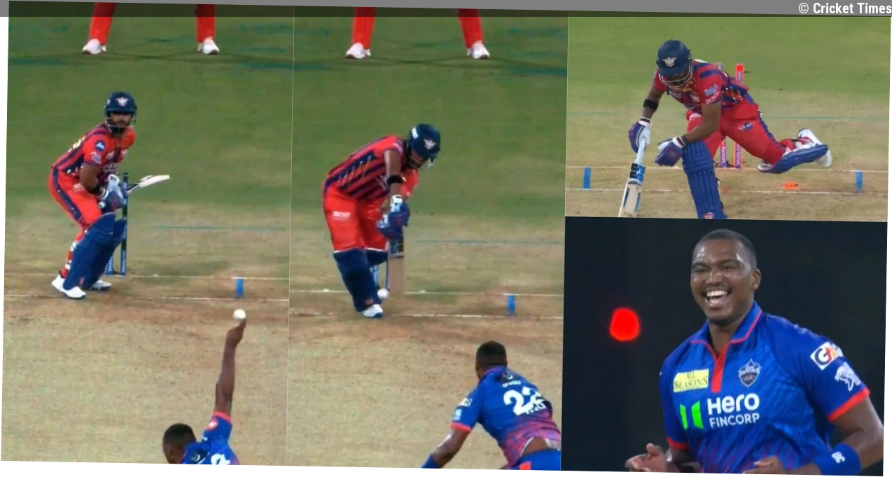 WATCH: Lungi Ngidi outfoxes Nicholas Pooran with a perfect slower delivery during LSG vs DC game at IPL 2026