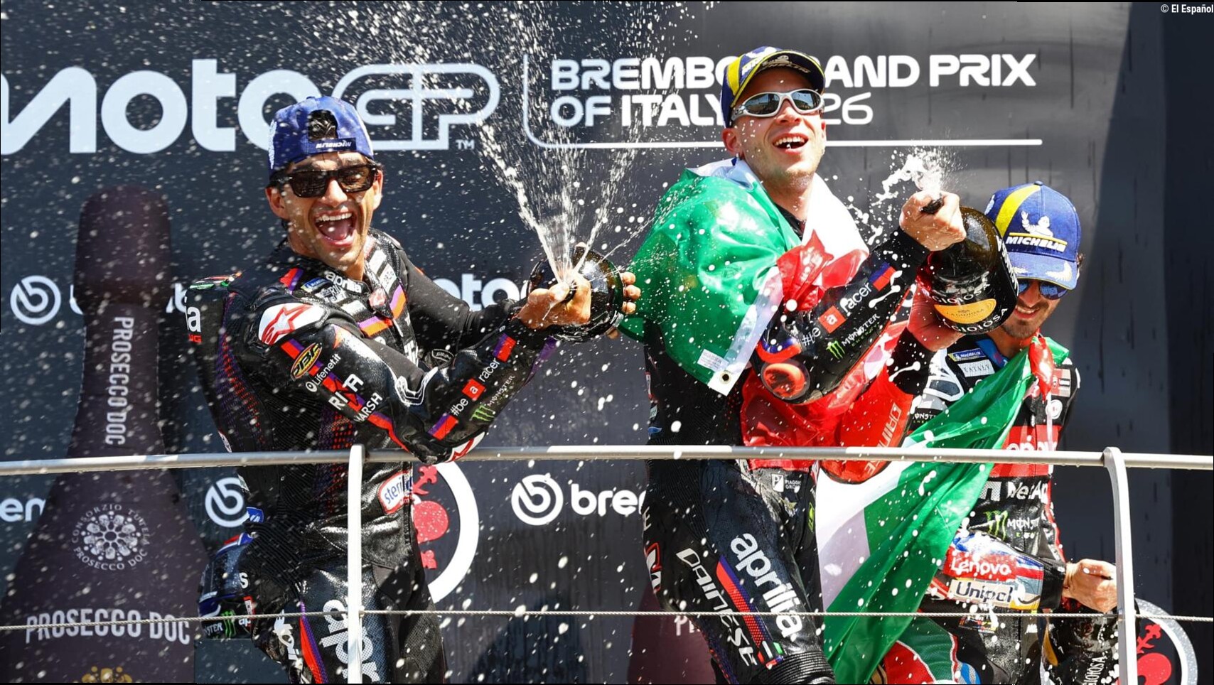 Aprilia le amarga el centenario a Ducati en Mugello: recital de Marco Bezzecchi por delante de su compañero Jorge Martín