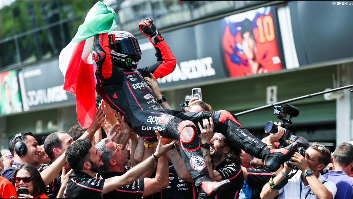 Mugello 2026, trionfo Bezzecchi – Aprilia. Delirio italiano in MotoGP