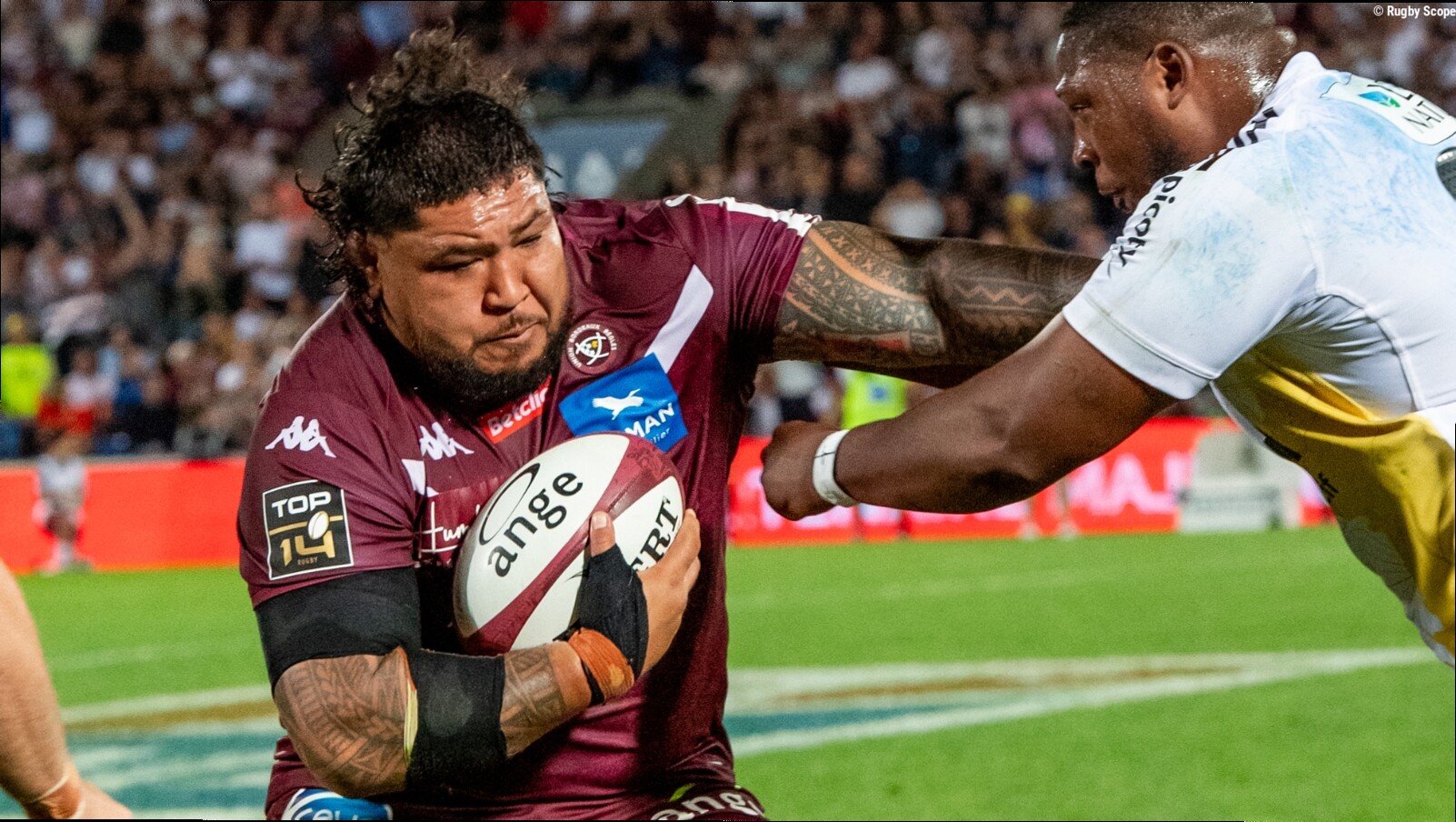 Top 14 : fin de saison pour le pilier Ben Tameifuna (Bordeaux) touché à l'épaule