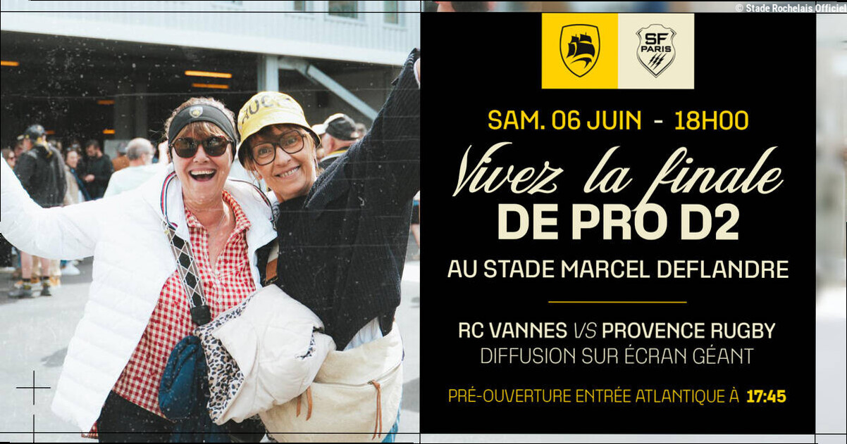 Pré-ouverture à 17h45, la finale de Pro D2 diffusée