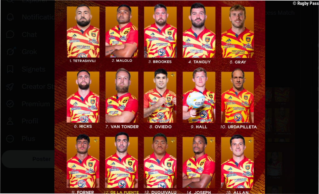 Les compos de l'access-match de Top 14 Provence Rugby - Perpignan en un coup d'oeil