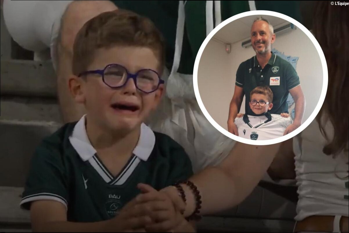 Le jeune supporter de Pau, en larmes lors de la défaite en barrage face au Racing, a reçu un maillot dédicacé des joueurs