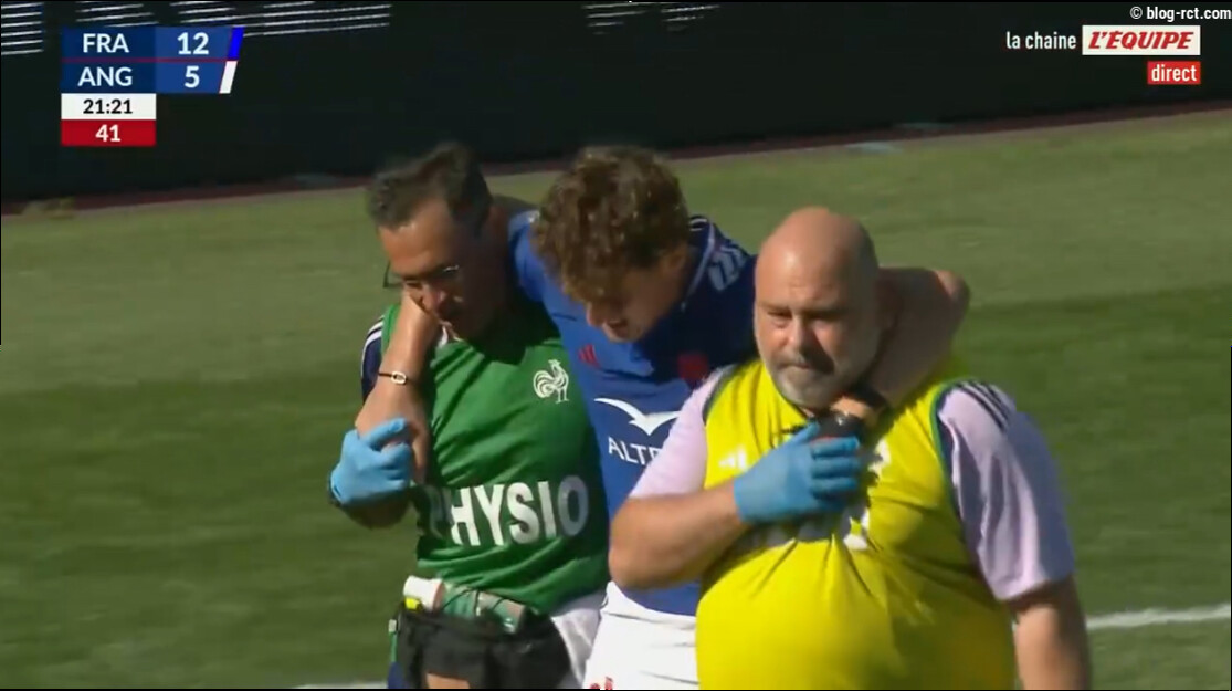 Grégoire Arfeuil marque un essai magnifique puis quitte le terrain en larmes