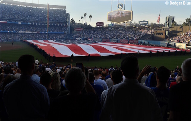 Dodgers Wearing Specialty Jersey And Cap For Fourth Of July Game
