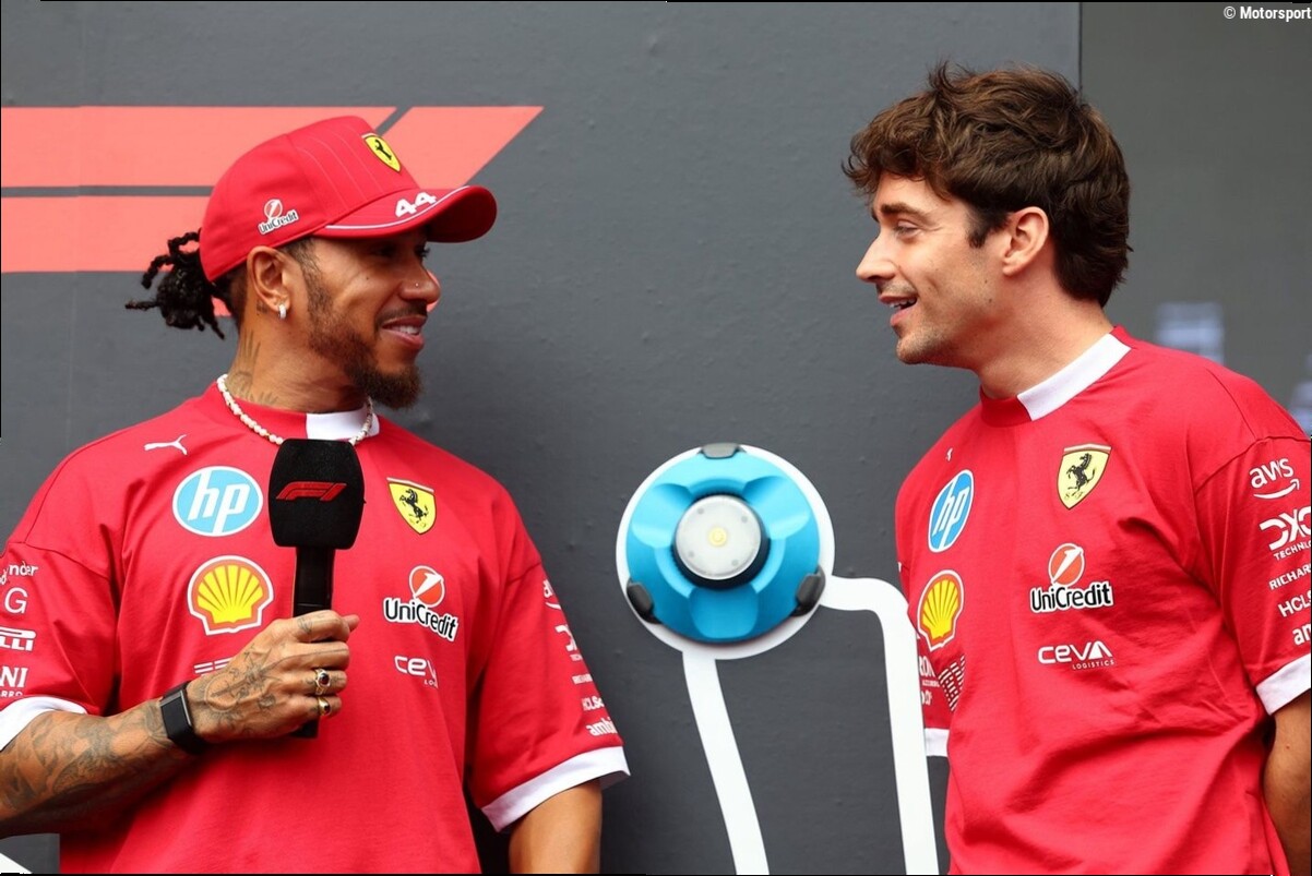 Leclerc sorprende a Hamilton con una broma y el vídeo se vuelve viral