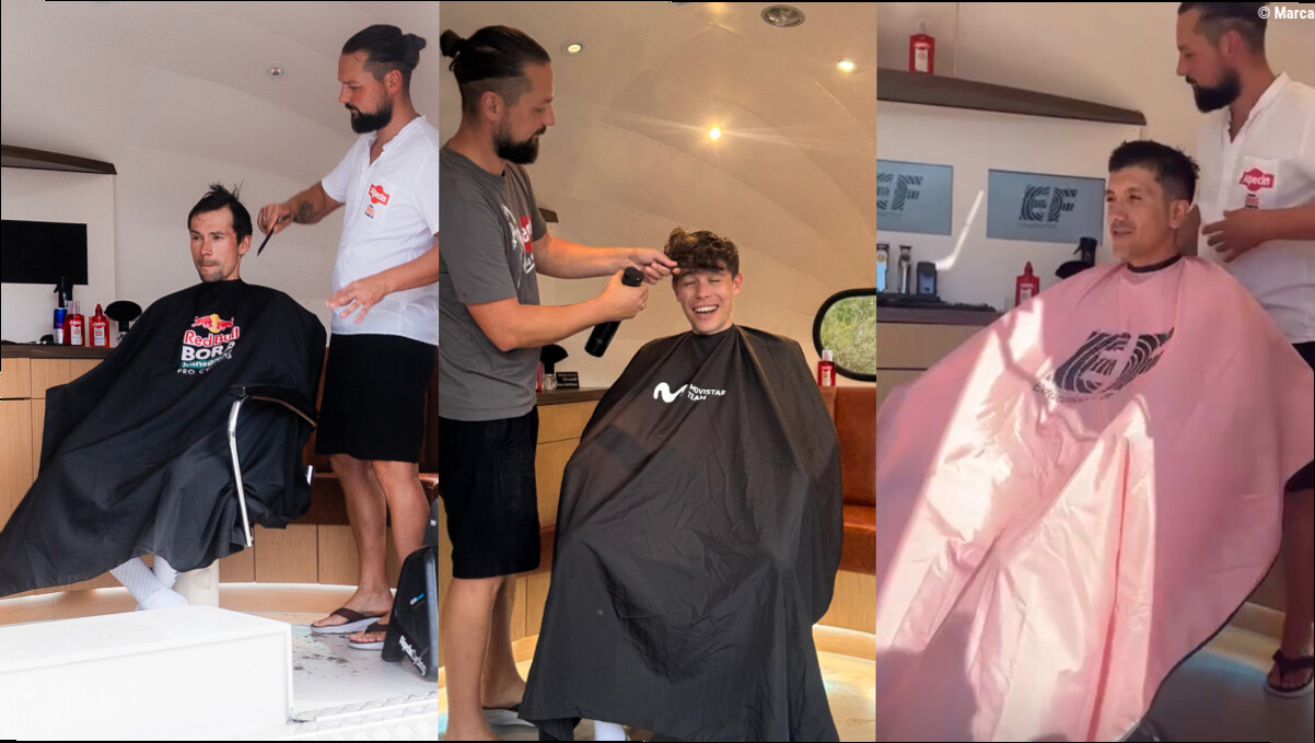 La Airforce1 corta por lo sano en La Vuelta: "Sin pelo no hay freno"