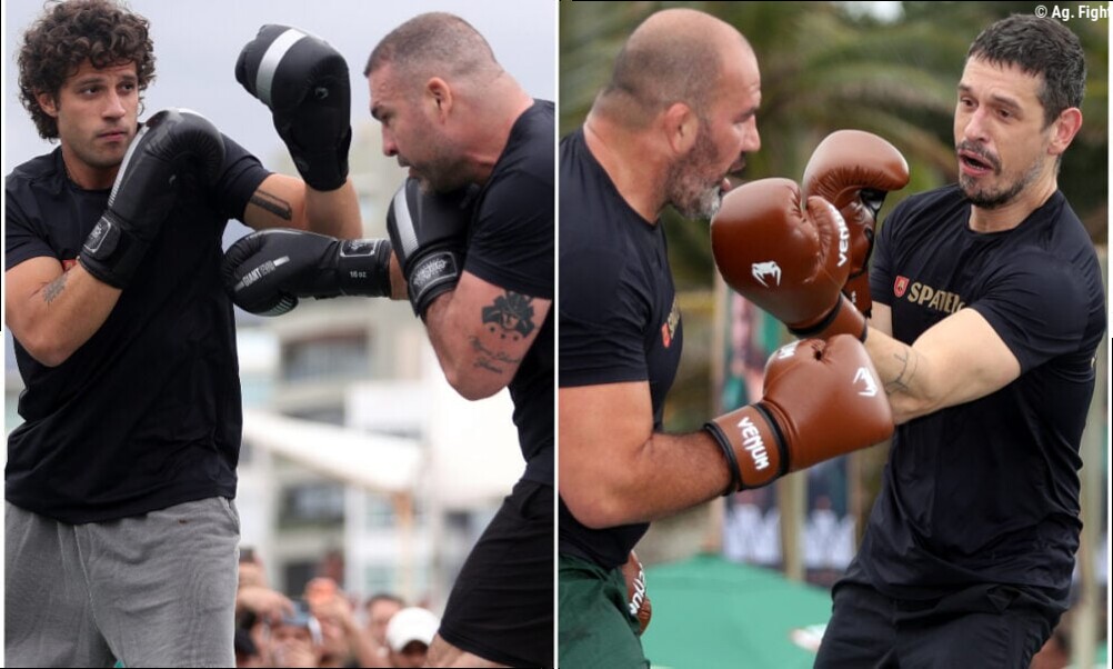 Chay Suede e João Vicente desafiam estrelas do Spaten Fight Night 3 em treino aberto no Rio