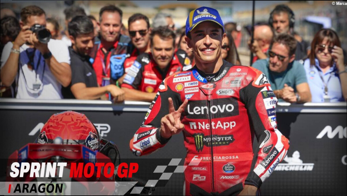 Resumen carrera al sprint del GP de Aragón I Marc Márquez defiende su feudo y gana el Sprint