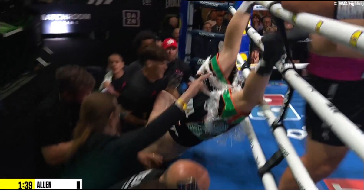 Video: Taylor vs. Pili co-main event ends in disaster as Thomas Carty falls head-first out of ring