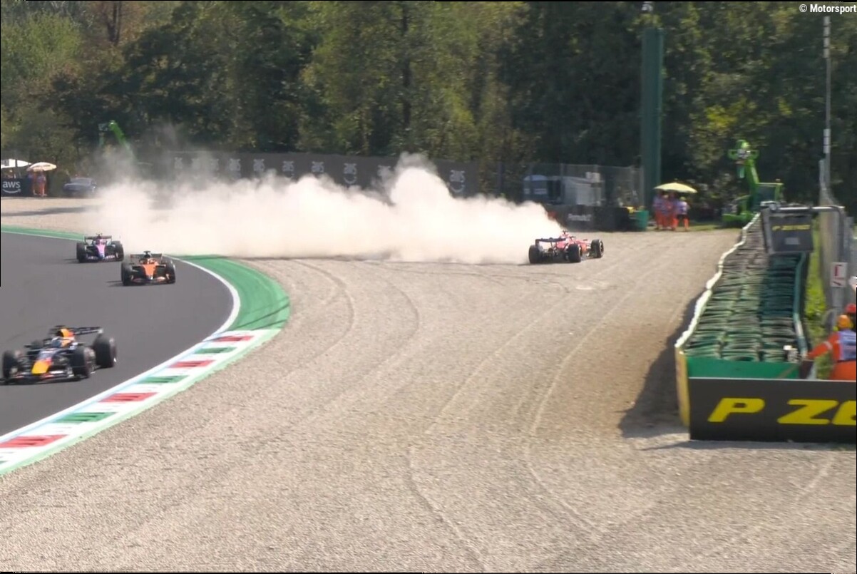 Vídeo: ¡fuerte accidente de Leclerc en Monza y bandera roja!