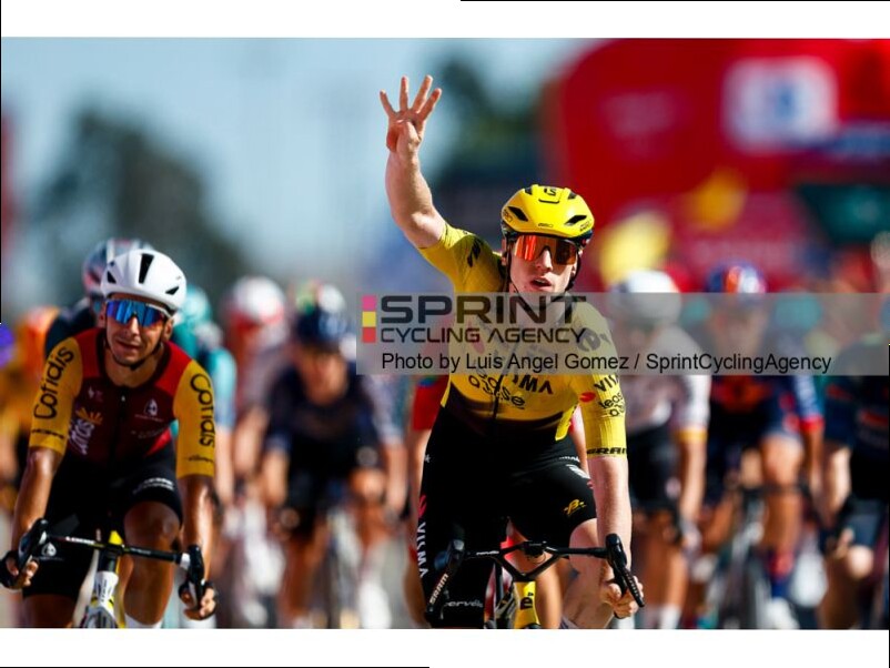 VUELTA, IMPLACABILE BRENNAN: IL BRITANNICO INFILA IL POKER A LA RABIDA BATTENDO COQUARD E BRAET. 8° ALBANESE