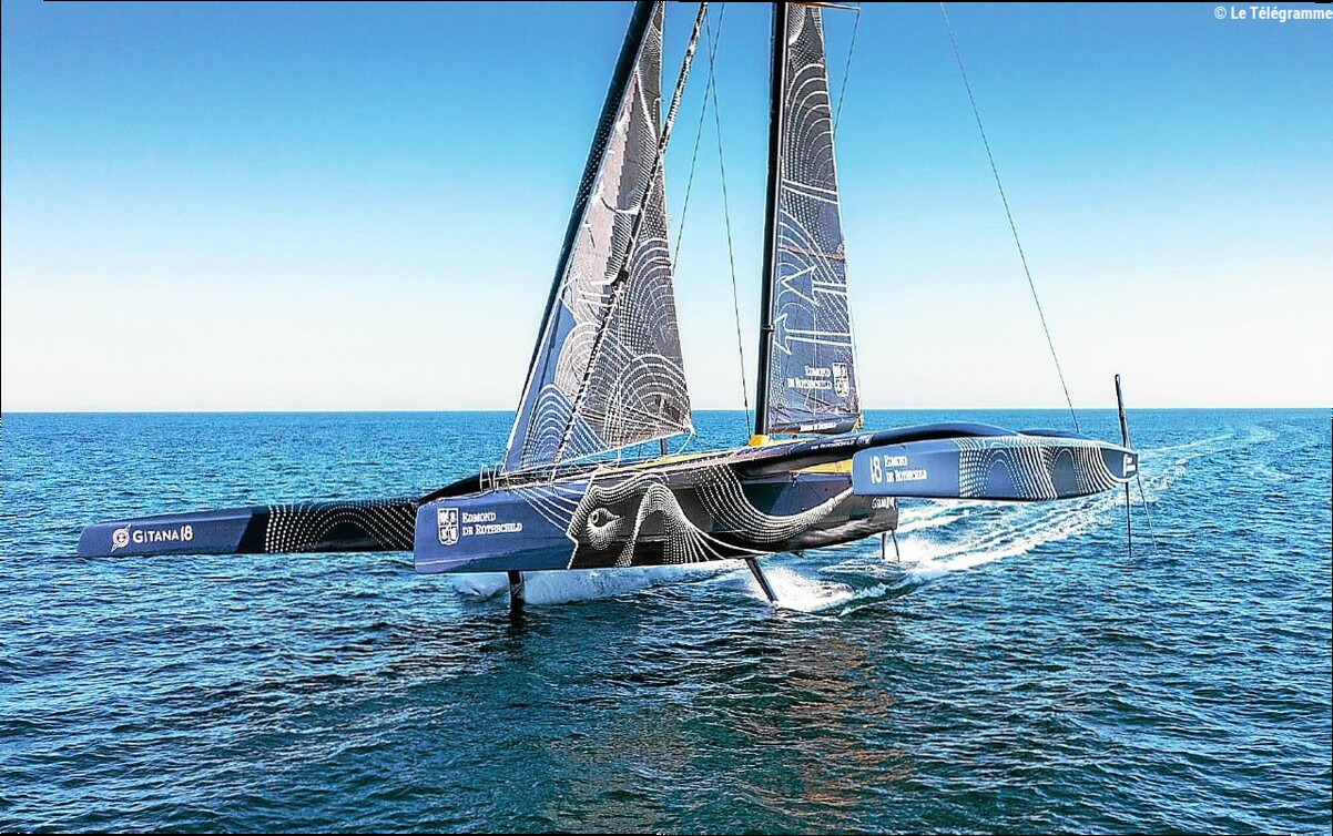 À l'approche du départ de la Route du Rhum, on a volé sur le nouvel Ultime Gitana 18 de Charles Caudrelier [Vidéo]