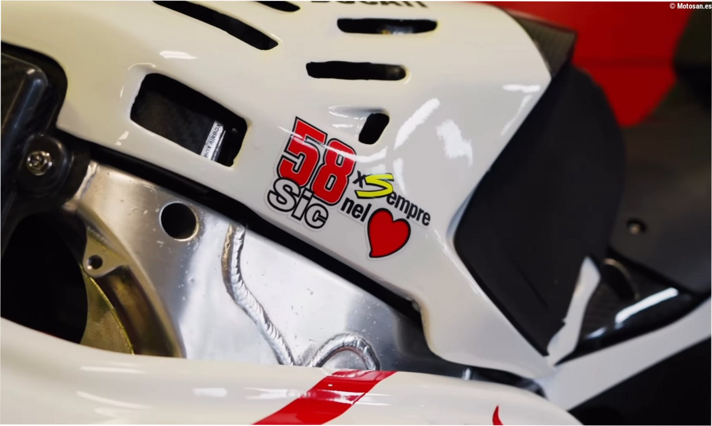 Decoracion especial de Gresini en honor a Marco Simoncelli en Misano