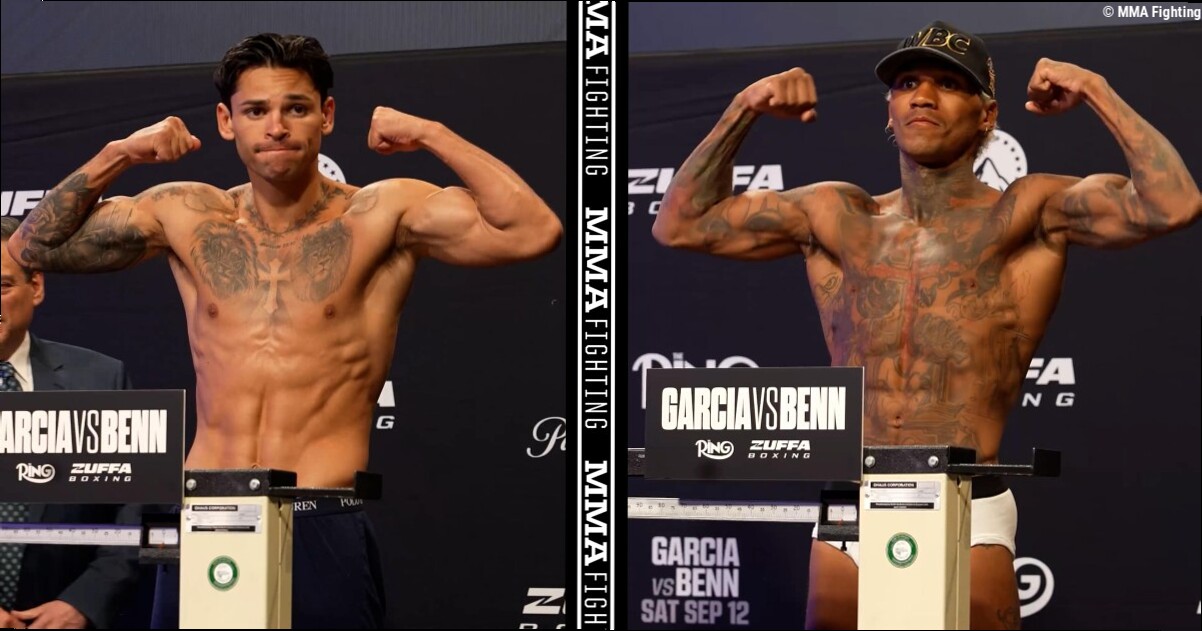 Garcia vs. Benn weigh-in results: Conor Benn beats Ryan Garcia to the scale for title fight