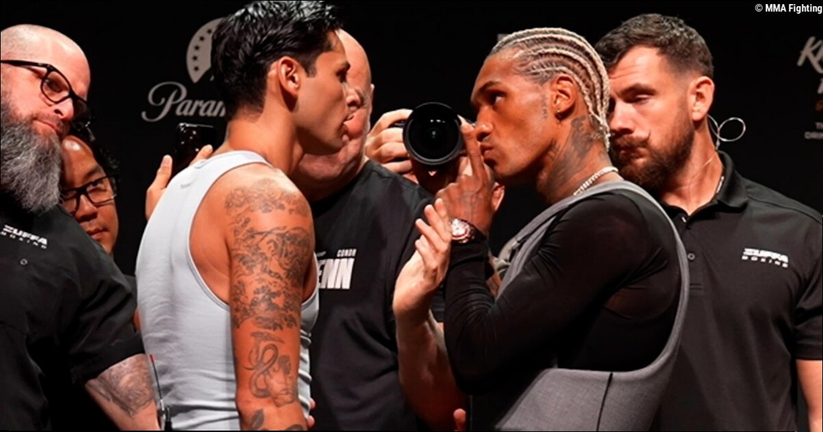 Video: Dana White separates Ryan Garcia, Conor Benn after heated faceoff