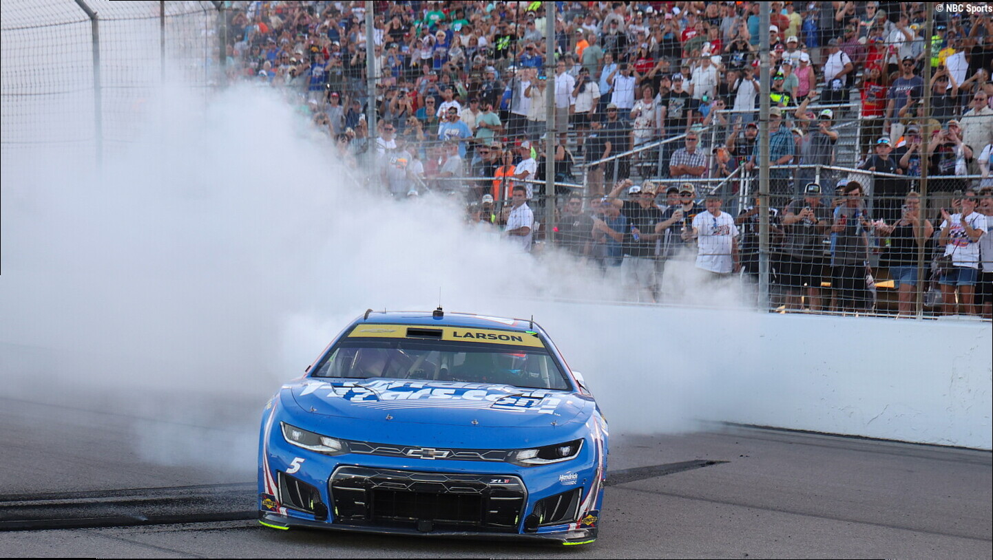 Larson ends 51-race winless streak, boosts NASCAR title hopes in Hendrick 1-2 finish at Gateway