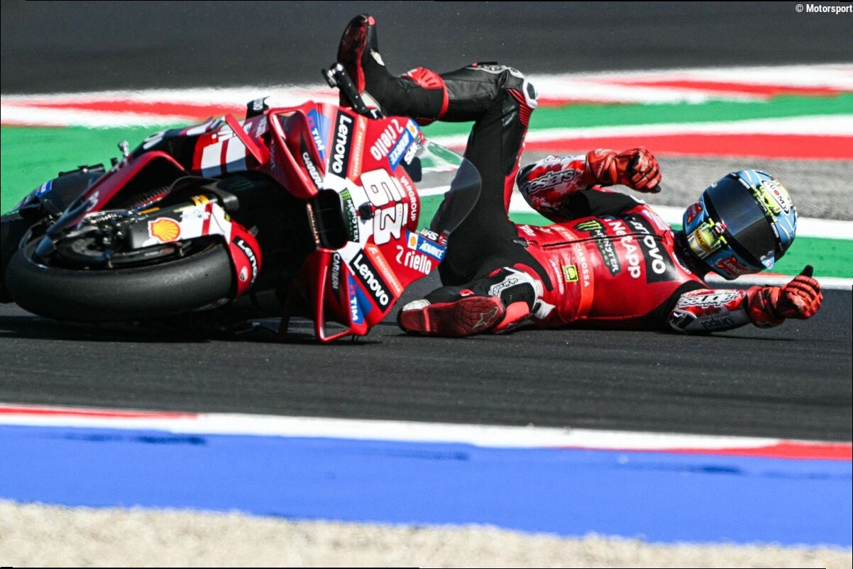 Nouvelle désillusion pour Pecco Bagnaia, à terre à Misano
