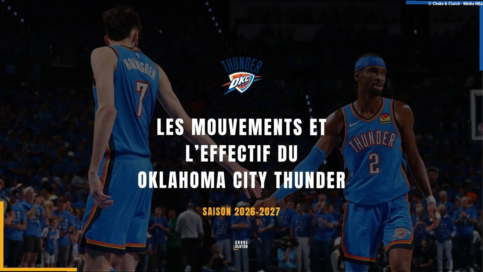 Oklahoma City Thunder : mouvements de l'été et effectif 2026-2027