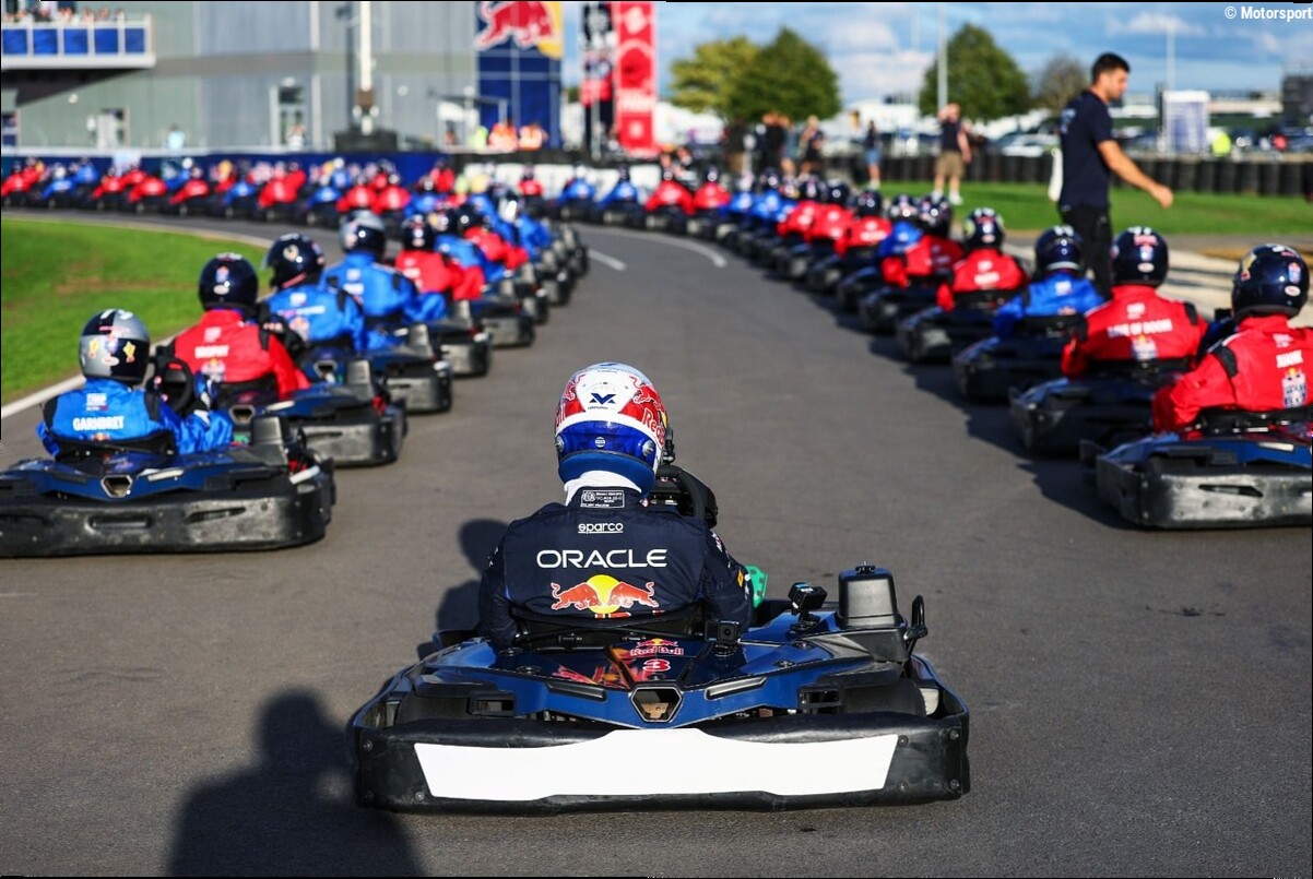 Max Verstappen takes just 14 laps to overtake 100 amateur karters in manic event