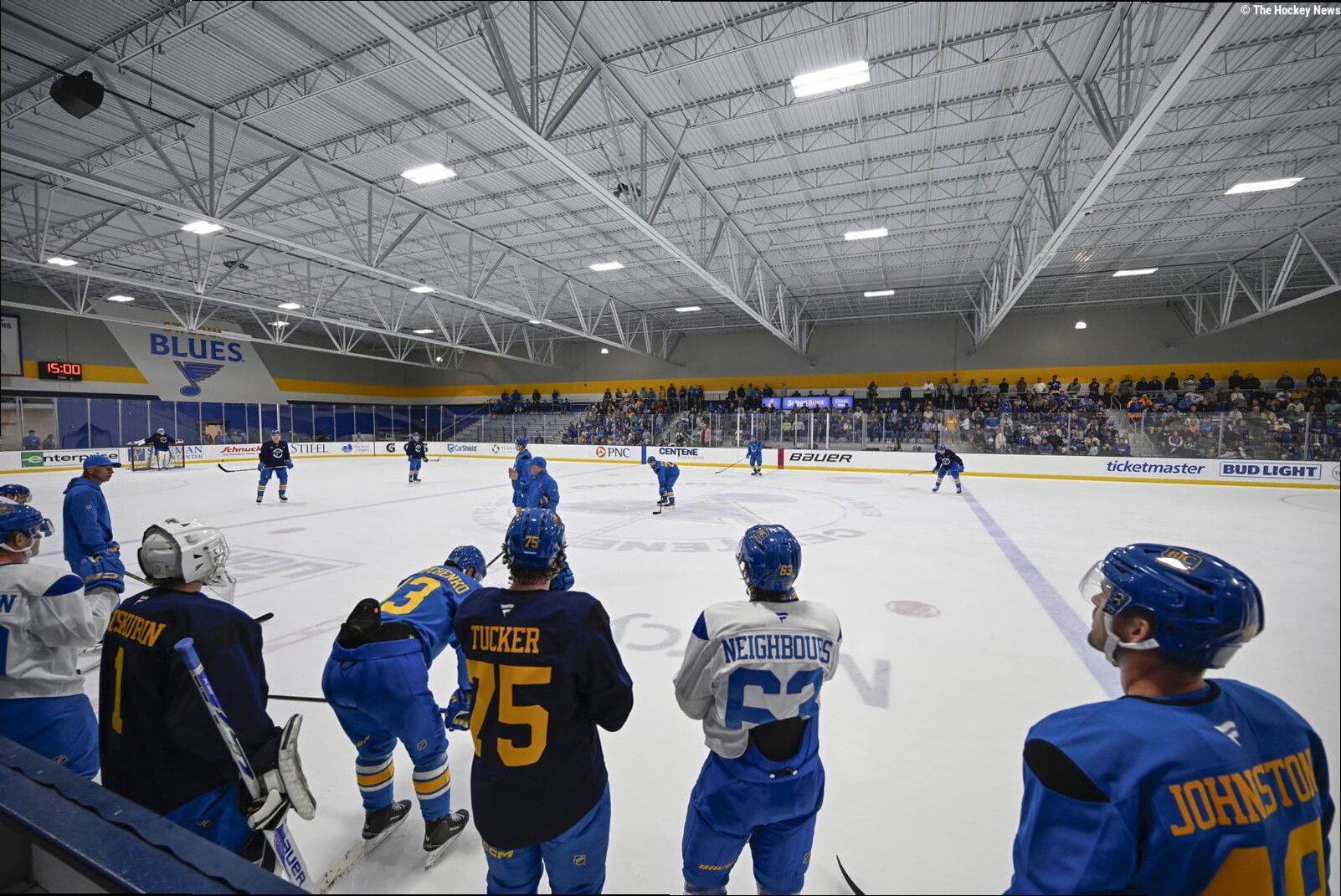 Blues Open Training Camp With In-Season Mode Drills Due to Shortened, More Compacted Schedule