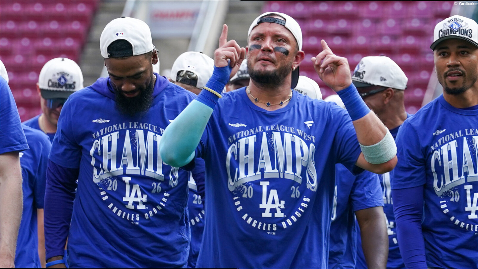 Dodgers clinch fifth straight NL West title, move to top of all-time list