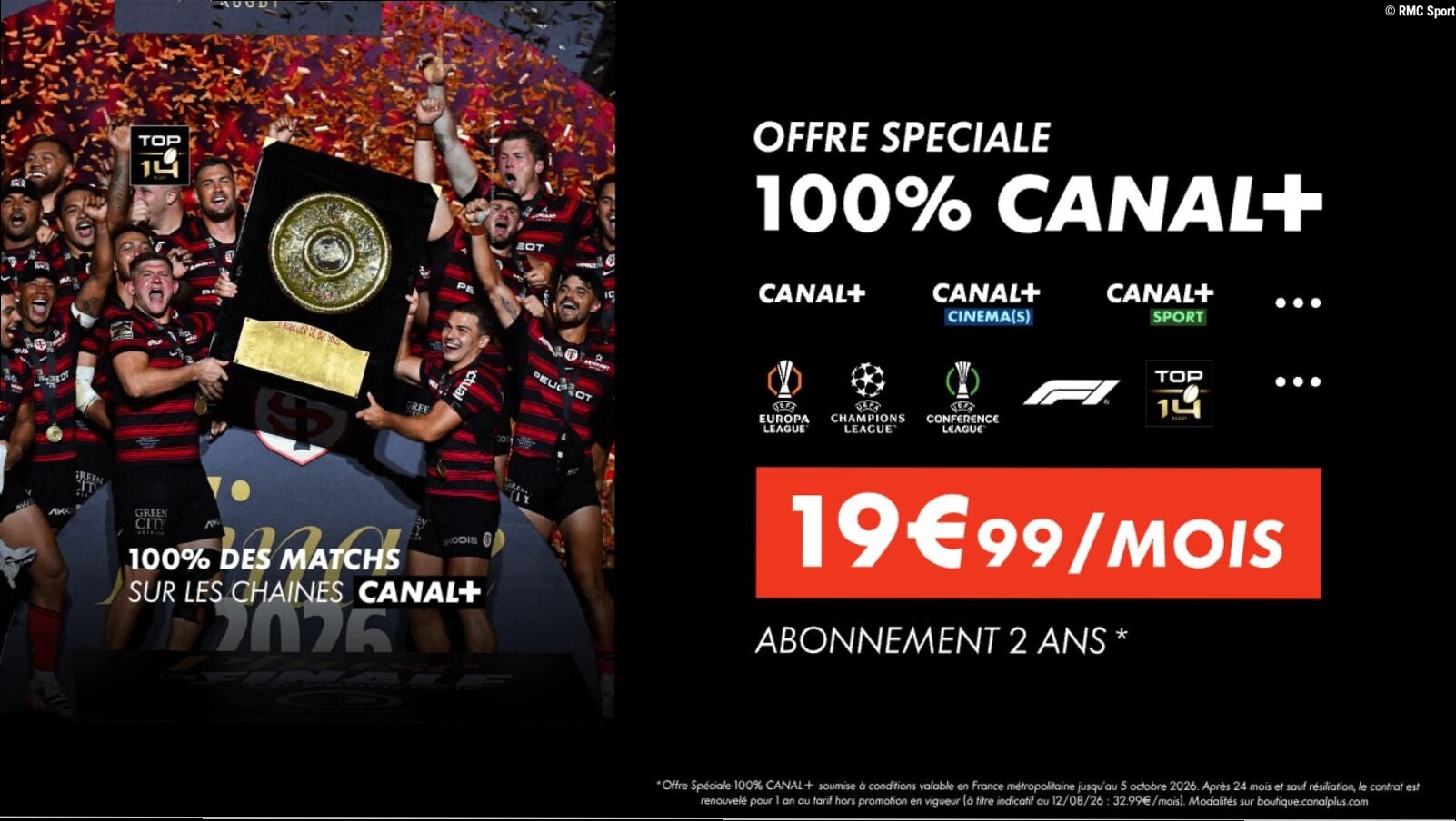 Le choc du TOP 14 approche : profitez de l'Offre Spéciale 100% CANAL+ avant le prochain match du Stade Toulousain