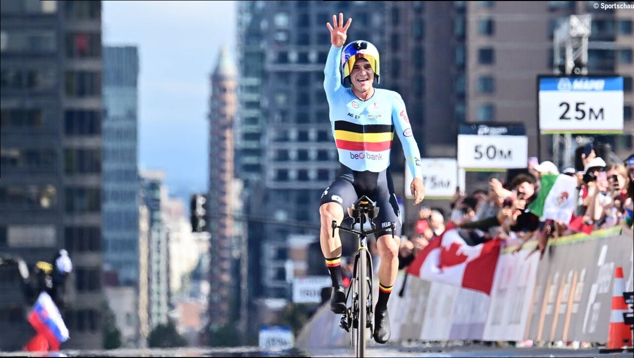 Straßenrad-WM: Remco Evenepoel bleibt König des Zeitfahrens