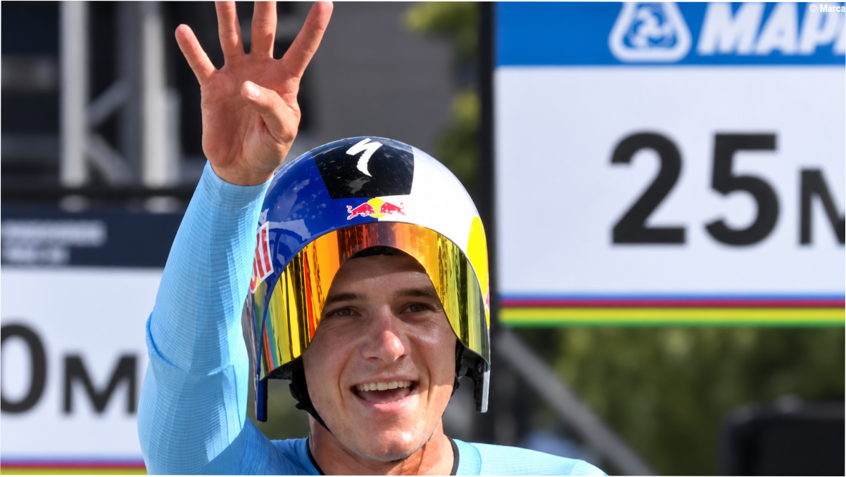 Evenepoel detiene el tiempo y conquista su cuarto arcoíris seguido