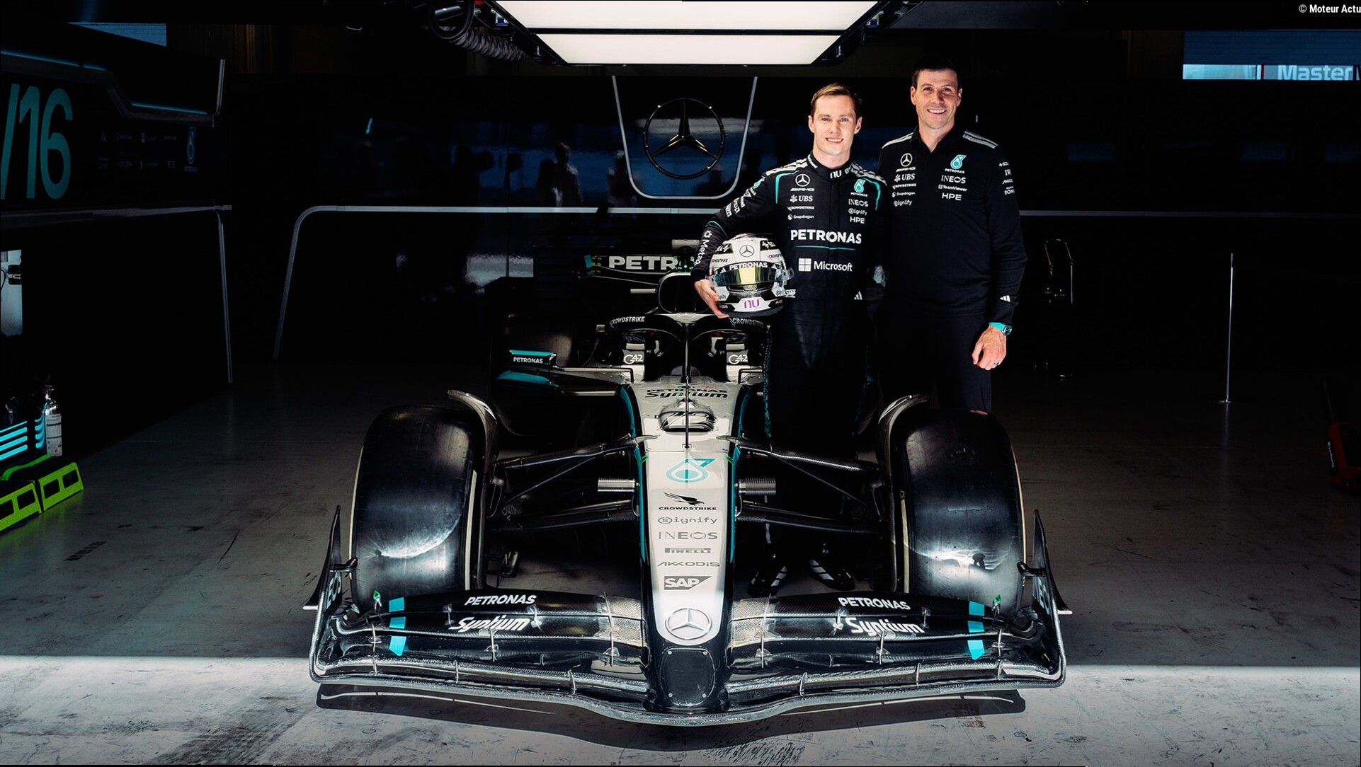 Mercedes boucle le premier test F1 de Joshua Dürksen