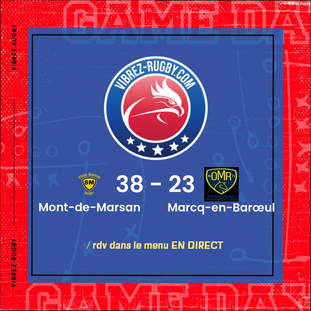 Résultat Mont-de-Marsan – Marcq-en-Barœul: 38-23