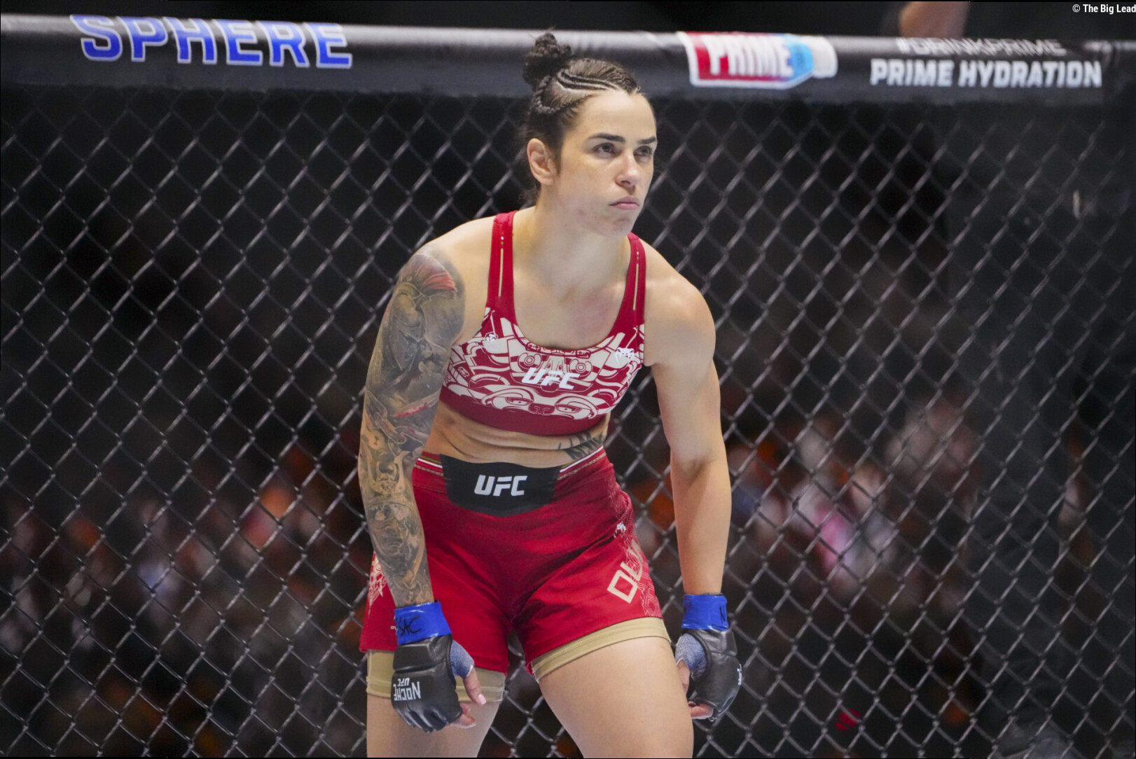 Norma Dumont interrupts Ailin Perez's signature twerk with money, condoms in wild UFC faceoff