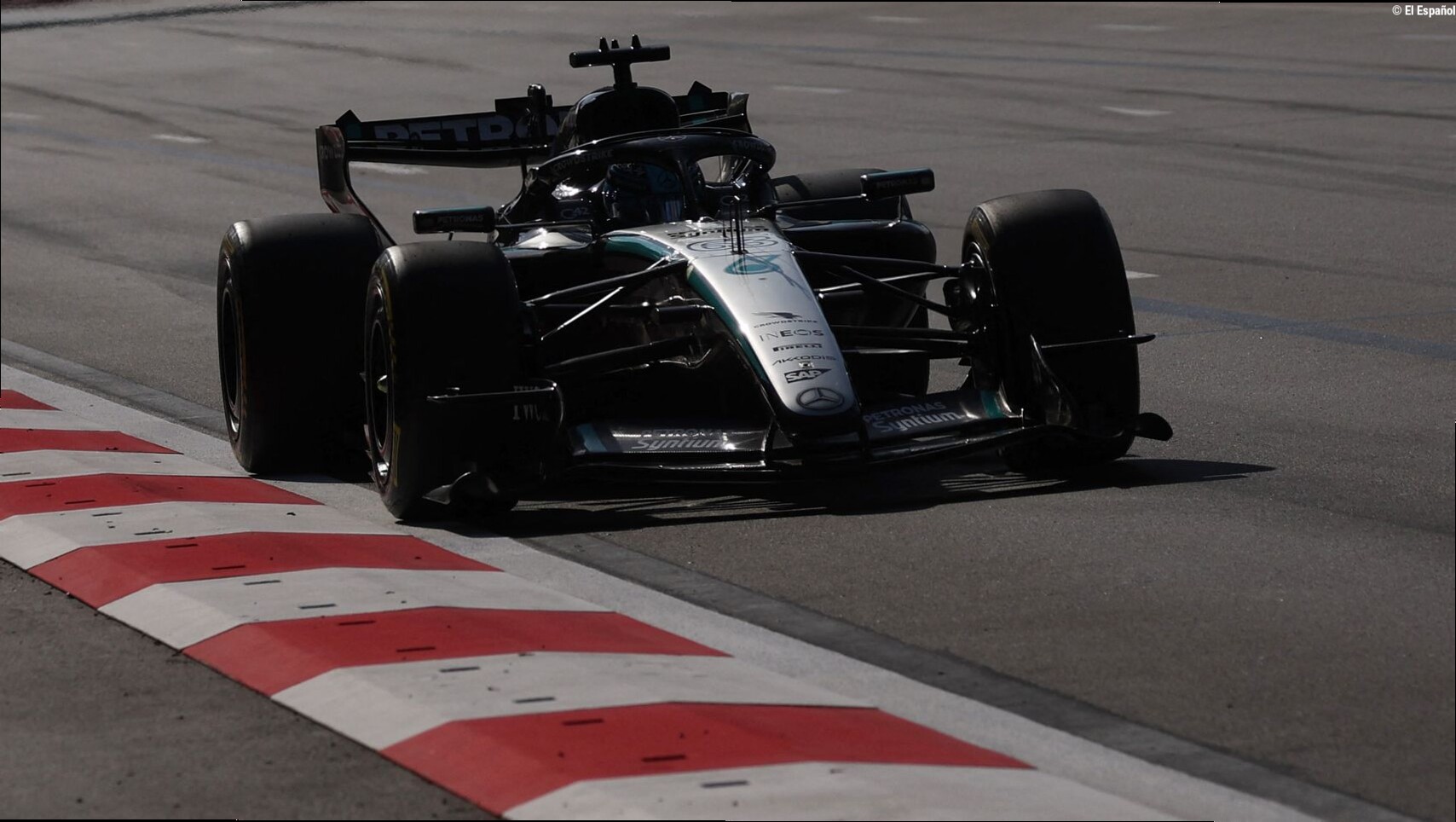 George Russell se lleva el triunfo sobre Verstappen en la caótica carrera de Bakú, Sainz puntúa y Alonso abandona