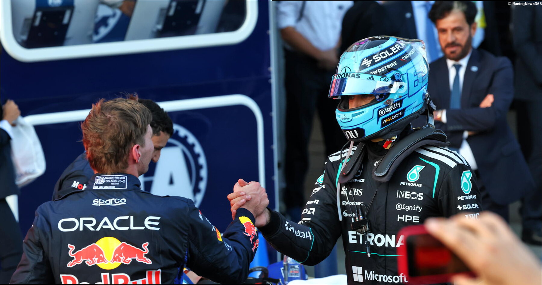 Max Verstappen branded 'shark' after sniffing George Russell 'blood in the water'