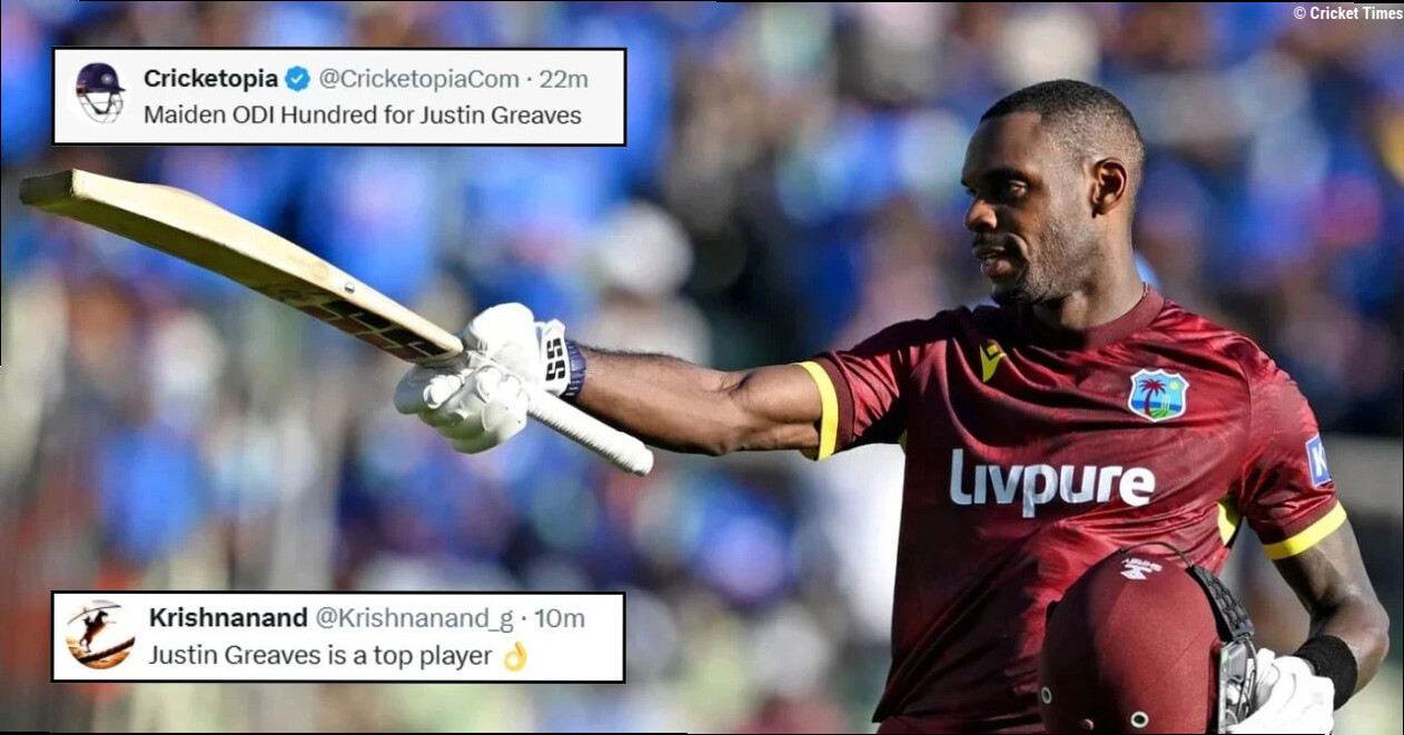 IND vs WI: Fans erupt as Justin Greaves hits maiden century in the 1st ODI at Thiruvananthapuram