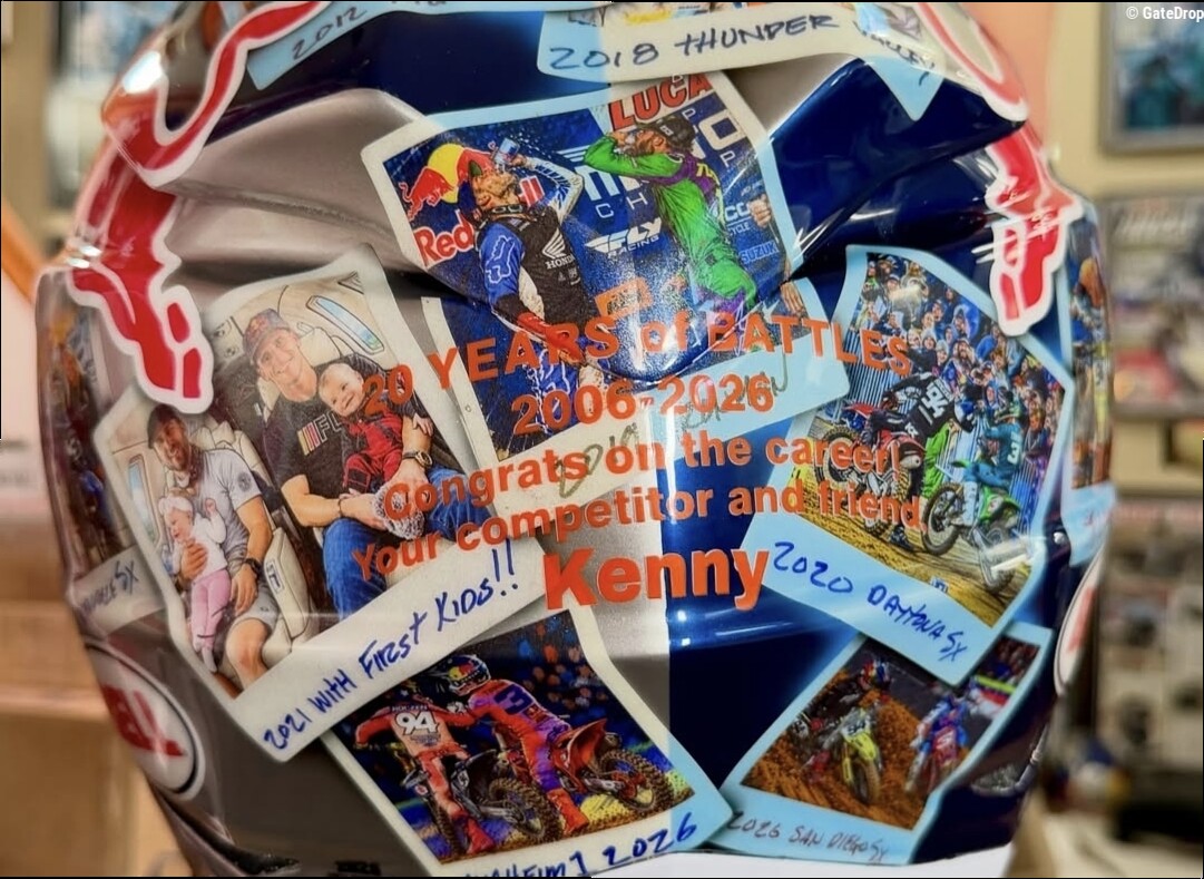Ken Roczen gives Eli Tomac the coolest helmet ever as retirement gift!