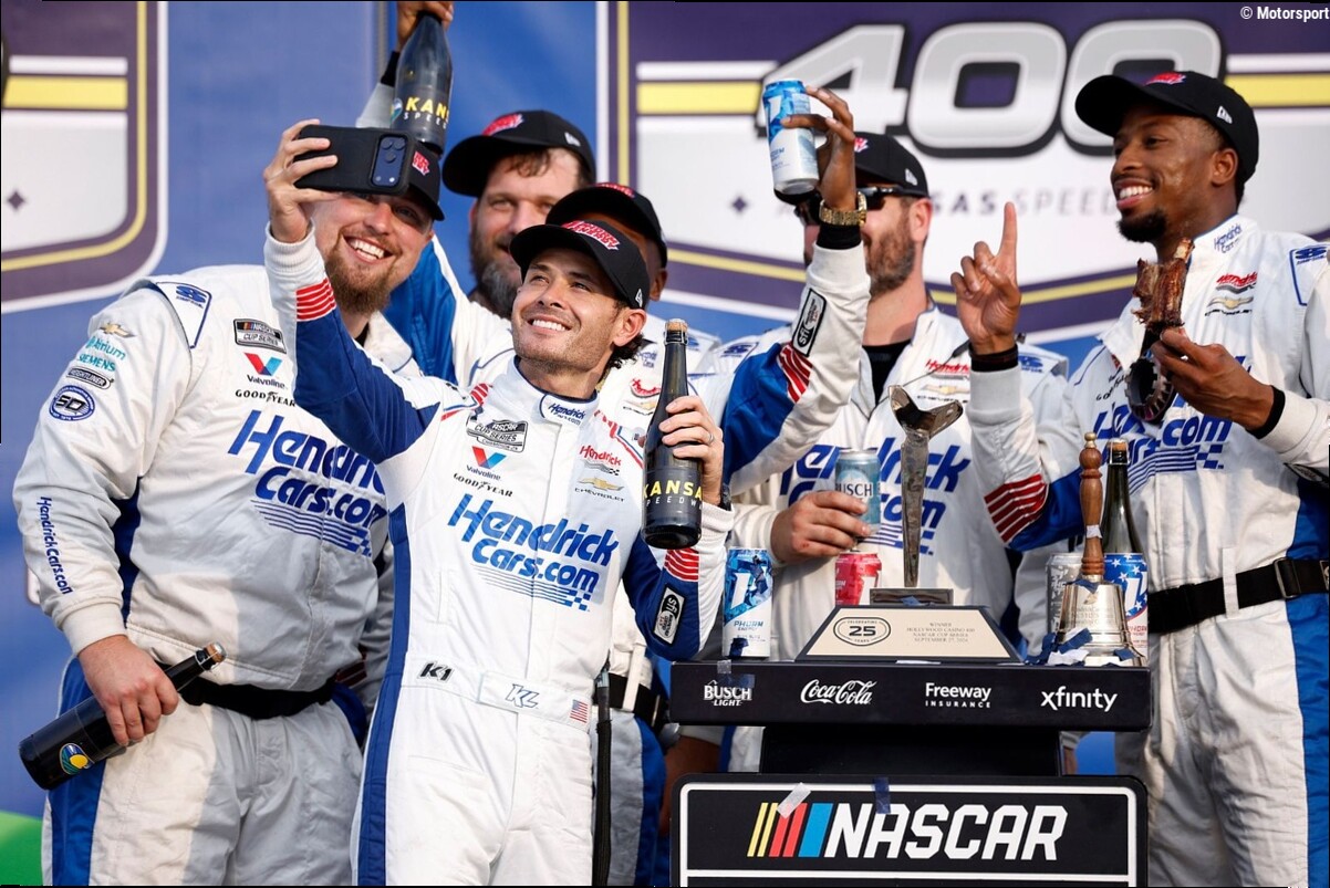 Kyle Larson's team looks like peak Jimmie Johnson but Denny Hamlin says there's time yet