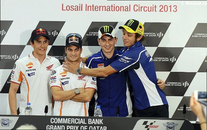 Dani Pedrosa define a Márquez, Rossi, Stoner y Lorenzo con una sola palabra
