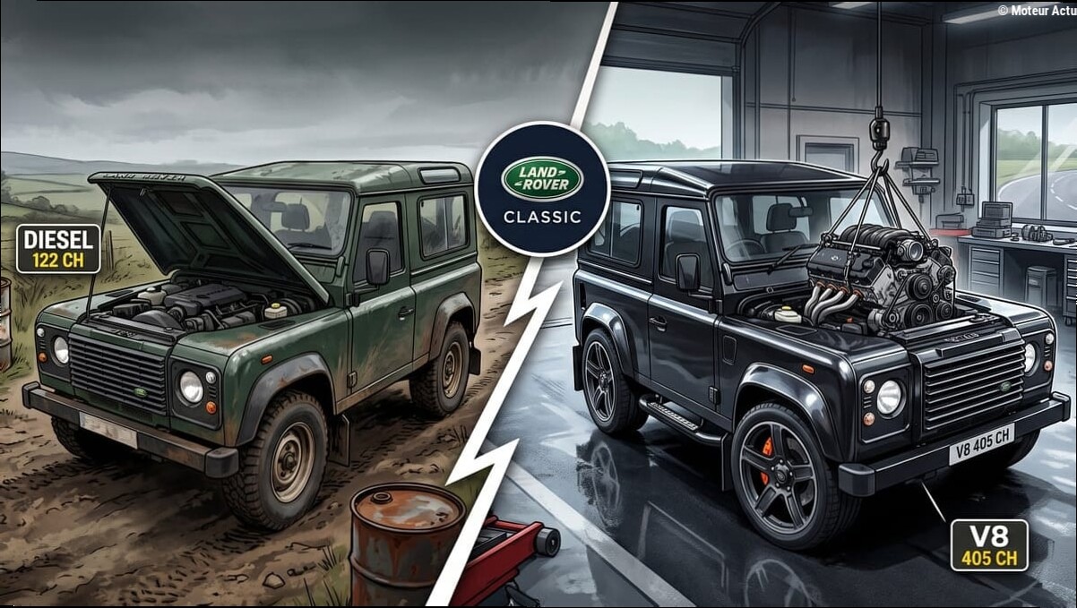 Land Rover propose la conversion V8 du Defender sur devis