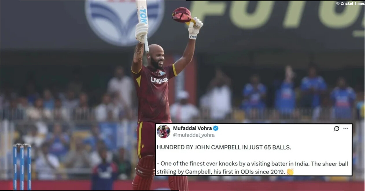 Fans erupt as John Campbell hits a power-packed century in the 2nd ODI against India