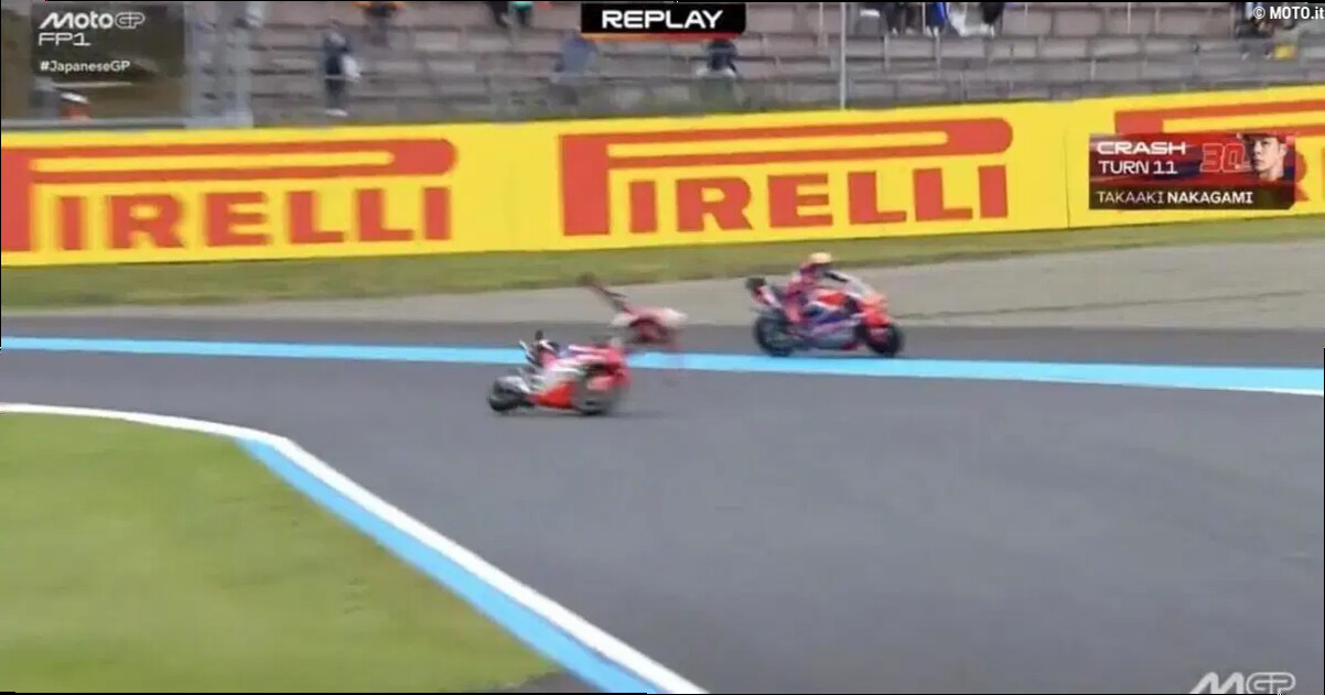 MotoGP, highside nelle FP1 per Takaaki Nakagami, frattura alla clavicola sinistra [VIDEO]