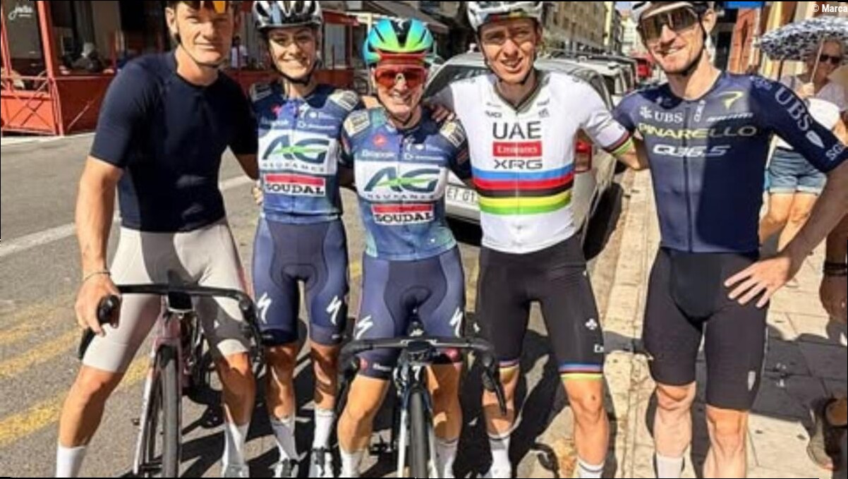 Pogacar: "Estoy mejorando cada día después de la caída y ya estoy montando en bici"