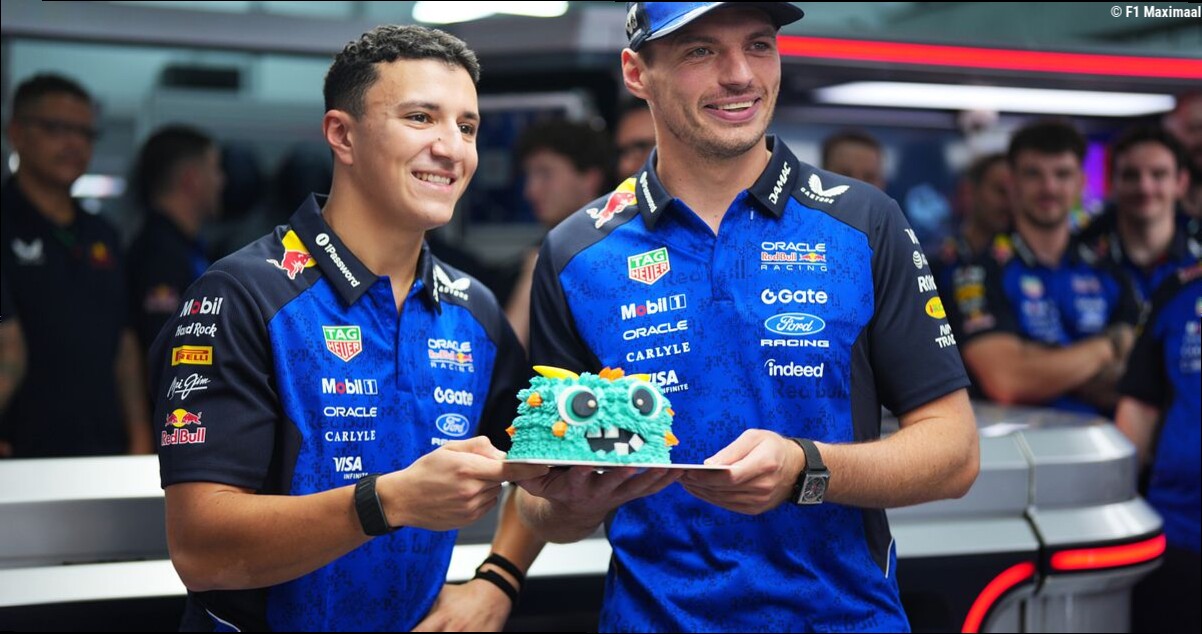 Hadjar lijkt in te zetten op overwinning voor Verstappen: "Ik ben superblij"