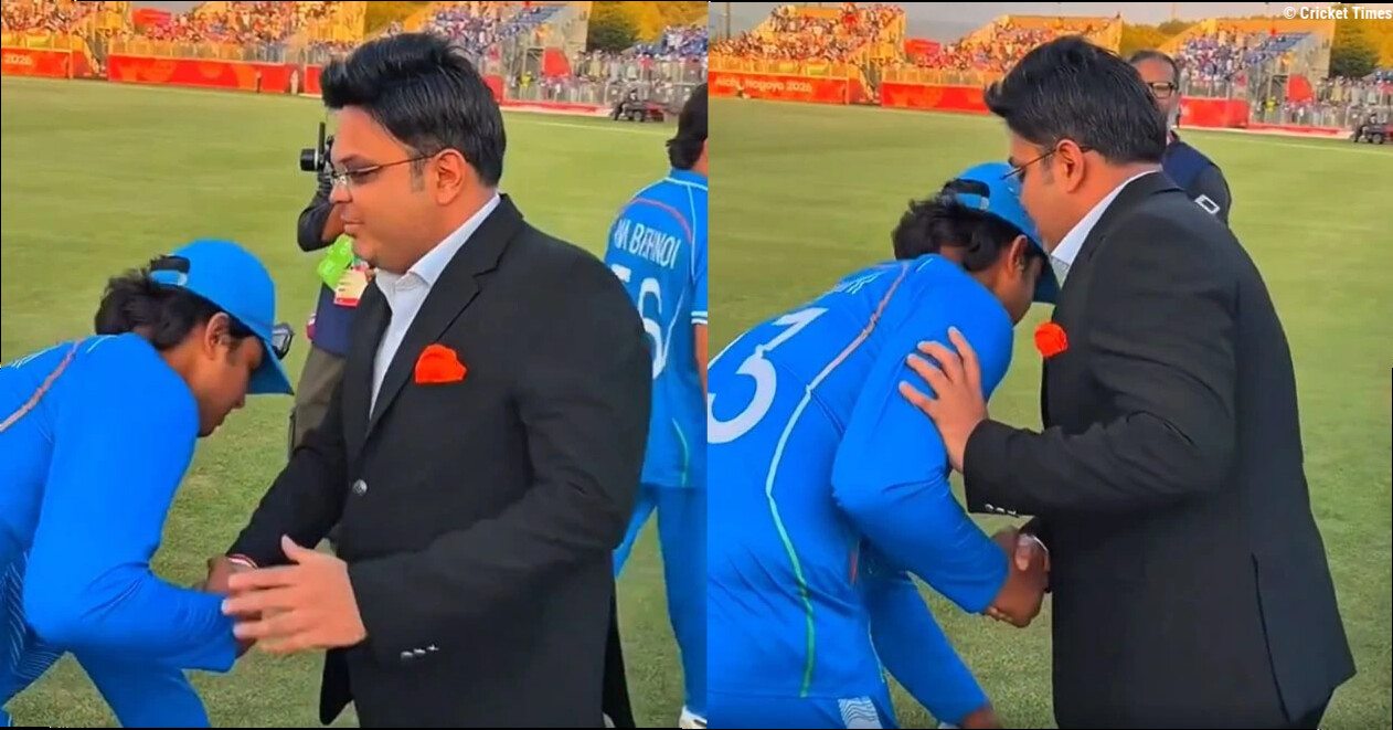 WATCH: Vaibhav Suryavanshi touches Jay Shah's feet after India secure Gold in Asian Games 2026