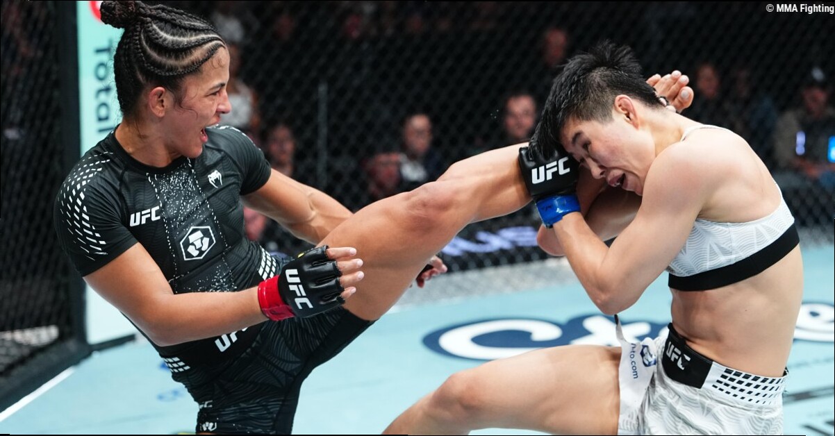 Natalia Silva outpoints Wang Cong in back-and-forth battle to claim flyweight title in UFC 332 main event