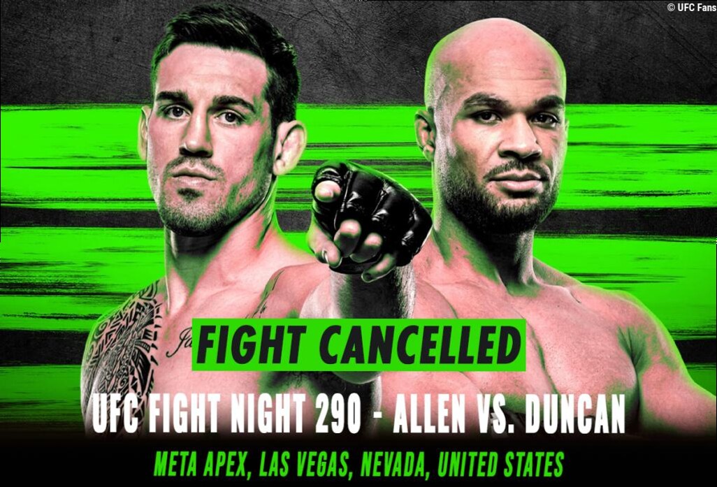UFC Fight Night 290 - Combats annulés / reprogrammés | Las Vegas