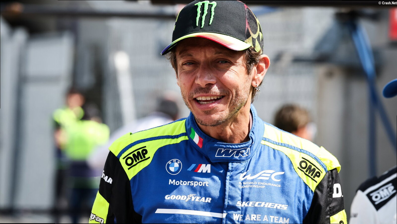 Watch: Valentino Rossi loses a door in bizarre Barcelona GT race incident