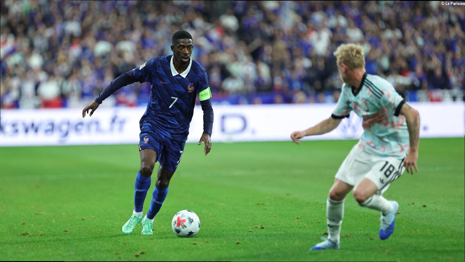 France-Belgique (4-1) : la mauvaise soirée d'Ousmane Dembélé, encore  décevant avec les Bleus | Football-Addict