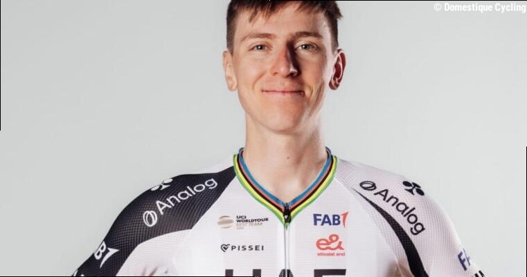 Tadej Pogacar is back in UAE Team Emirates colours for the first time since 2024